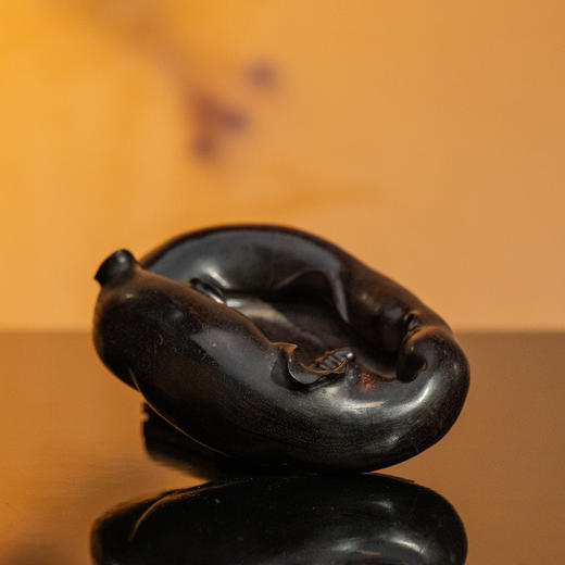 清	紫檀整挖荷叶纹水洗 商品图2