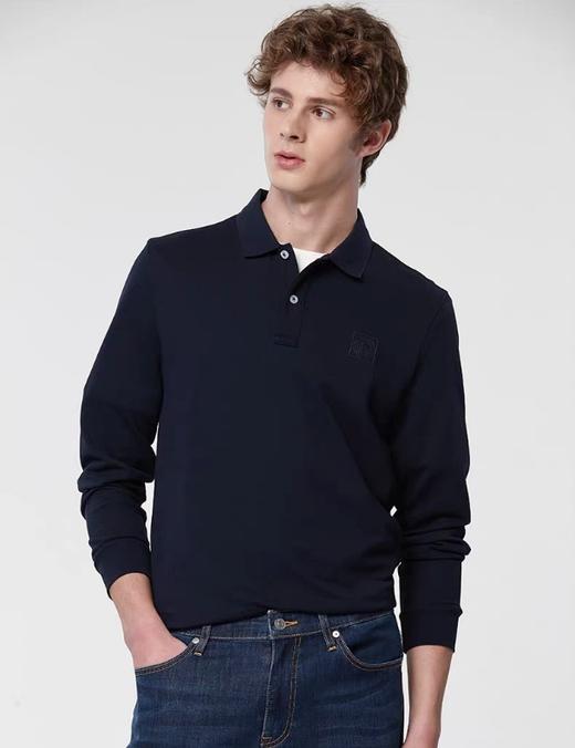 点此购买 哈吉斯春季男士商务通勤长袖POLO衫 yw 342139 商品图6