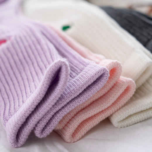 靴下物压力小腿袜2025新款爱心刺绣长筒纯色弹力中长筒设计感秋季 商品图3