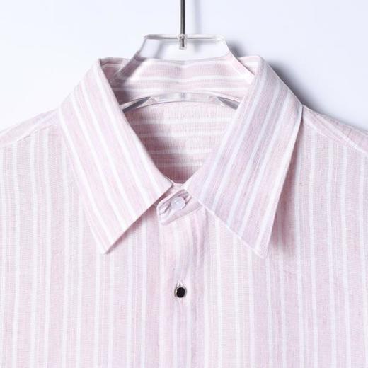 SDSA男装2026新款高贵轻奢时尚简约撞色竖纹长袖衬衫百搭宽松衬衣 商品图1