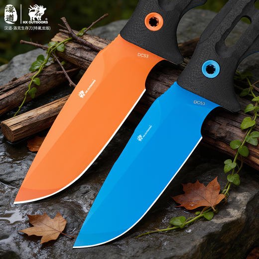 汉道洛克DC53蓝色魅影家用厨房户外露营手把肉锋利小刀生存刀 商品图6