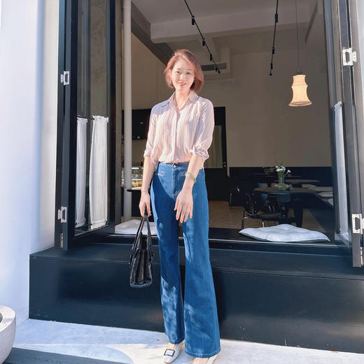 （稀缺尾货）火桐hooton M家2026新品条纹真丝衬衫 商品图2