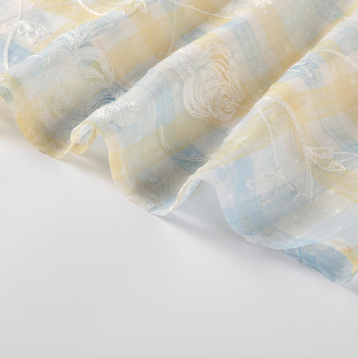 奢姿大码女装2026夏季胖妹妹温柔风抽绳针织开衫格纹吊带裙套装9862960059AB 商品图4