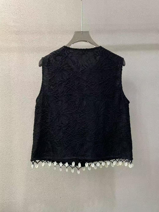 南油原创高品质  26 早春新款优雅气质重工刺绣钩花手工贝壳装饰底边马甲背心 商品图1