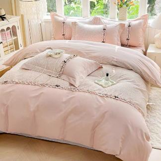 韩版纯棉四件套全棉公主风被套四季通用亲肤裸睡床单超柔床上用品G117800042 商品图0