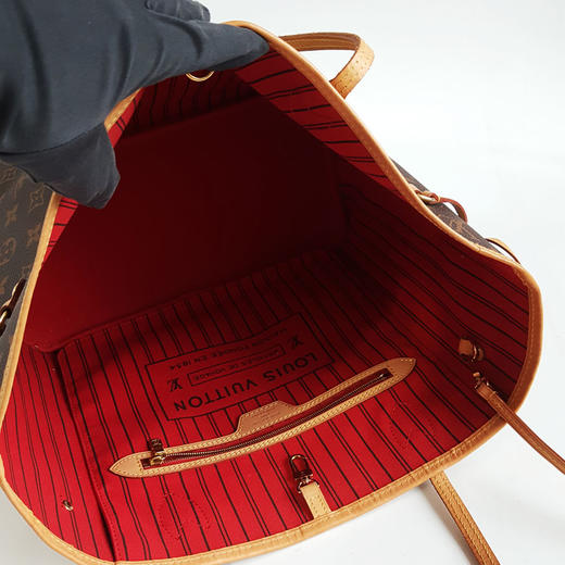 【95新】LV路易威登M41177中号老花NF红内里neverfull子母包购物袋单肩包女士110326AK09 商品图8