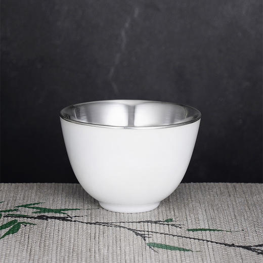 子佩集S990【晓风杨柳】摆件【FP020】纯银茶具青花柳树茶杯纯银内胆景德镇手绘2508 商品图1