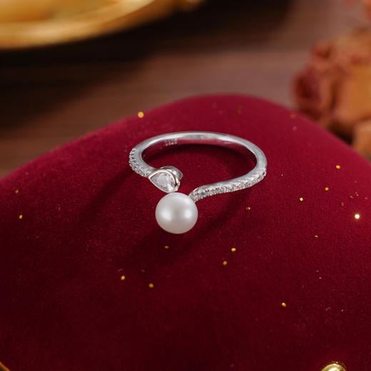子佩集【芳巧】S925银珍珠戒指【JL071190】珍珠水滴锆石2509 商品图3