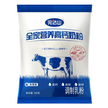 完达山全家营养高钙奶粉300g 高铁高锌0蔗糖儿童成人全家奶粉 商品图1