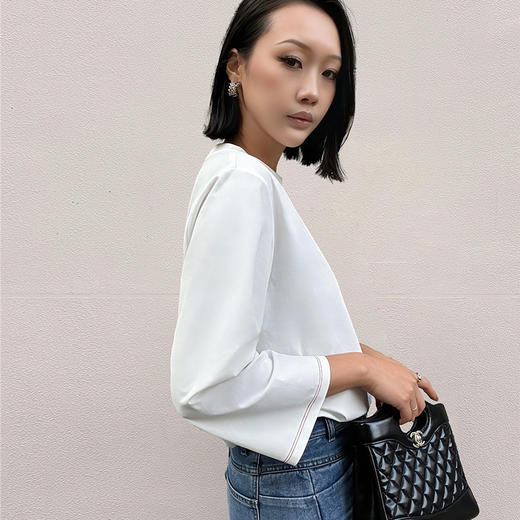 下摆开衩长袖T 商品图2