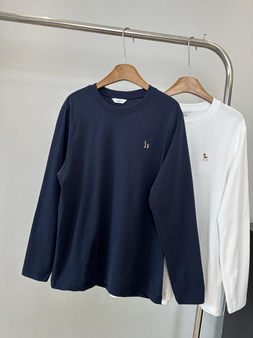 点此购买 哈吉斯小狗家男士休闲小LOGO纯棉基础长袖T恤衫 ye 342183 商品图3