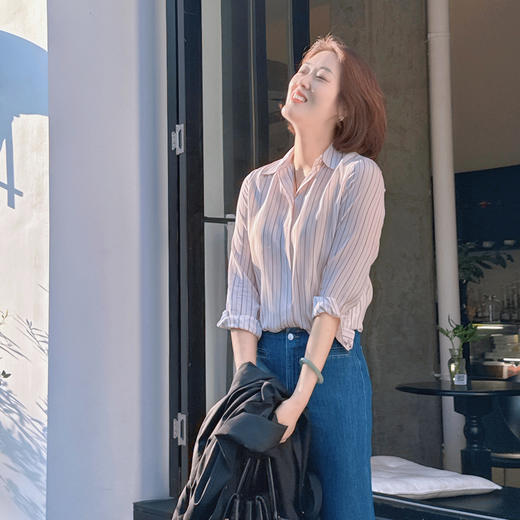 （稀缺尾货）火桐hooton M家2026新品条纹真丝衬衫 商品图1