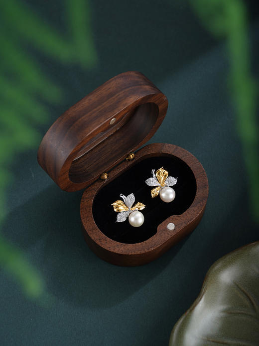 子佩集【娇妍誓约】银S925珍珠惜王妃耳钉【YE0980】三叶草镀金2602 商品图2