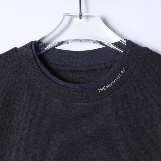 SDSA男装2026新款高贵轻奢美式拼接领口印花字母圆领长袖T恤百搭 商品图1