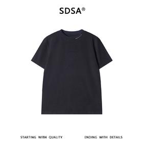 SDSA男装2026新款高贵轻奢美式拼接领口印花字母圆领长袖T恤百搭