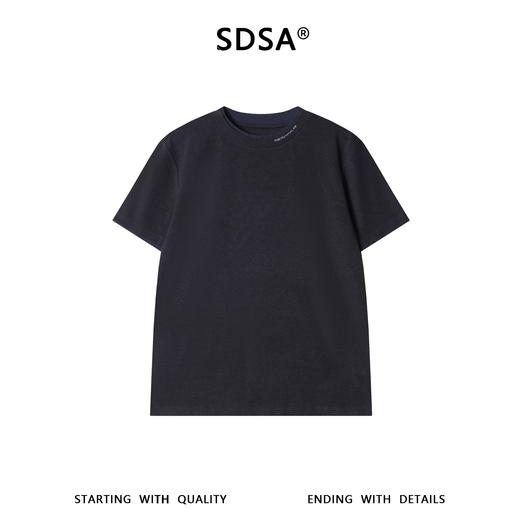 SDSA男装2026新款高贵轻奢美式拼接领口印花字母圆领长袖T恤百搭 商品图0