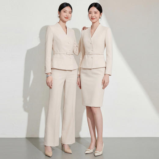IWY/优雅风米色西装套装女高级感收腰职业装通勤正式场合工作服25CP812 商品图3