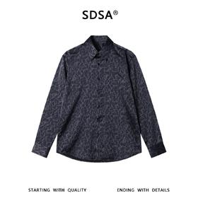 SDSA男装2026新款高贵轻奢美式简约撞色设计长袖衬衫百搭宽松衬衣