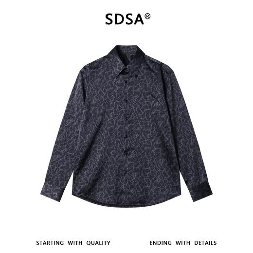 SDSA男装2026新款高贵轻奢美式简约撞色设计长袖衬衫百搭宽松衬衣 商品图0