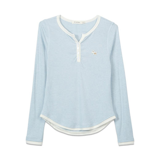 复古亨利领设计基本款长袖T恤-纪念日百货门店同款169944331 商品图4