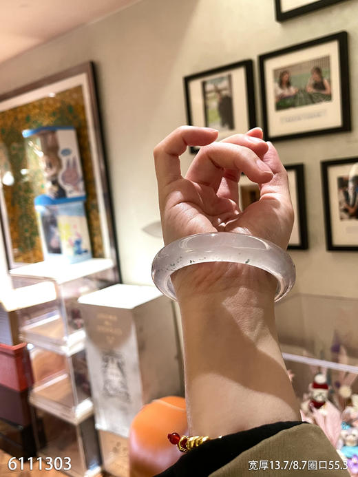 高冰种飘花手镯【6111303】圈口55.3~具体价格微信咨询 商品图7