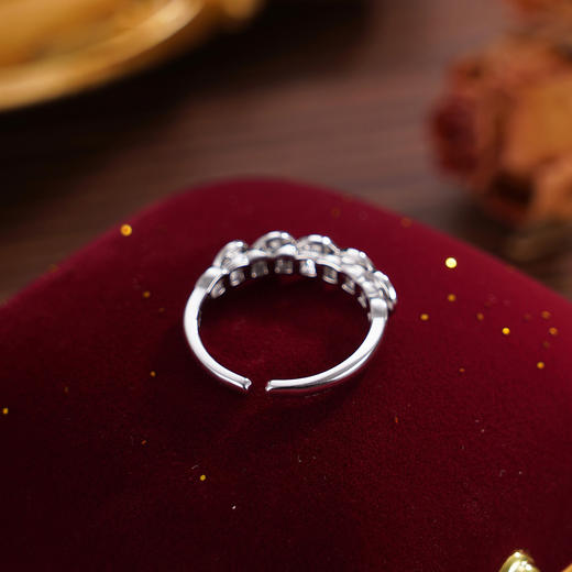 子佩集【五路财源】S925银戒指【FYJ-0613100】时尚招财五连环钱币2509 商品图4