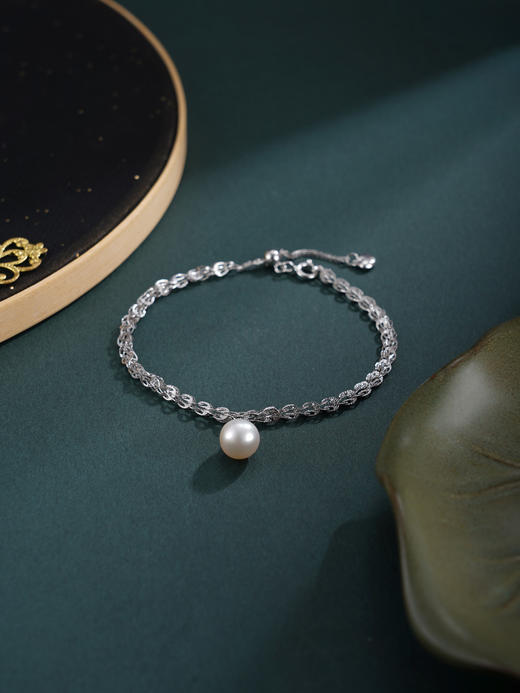 子佩集【涟漪寄情】银S925珍珠惜王妃手链【YB7487】双色凤尾纹2602 商品图5