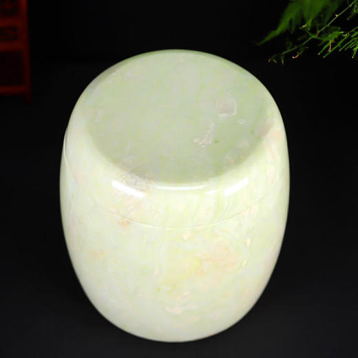 天然玉石骨灰坛蓝田玉净面骨灰桶骨灰盒20*20cm 商品图0