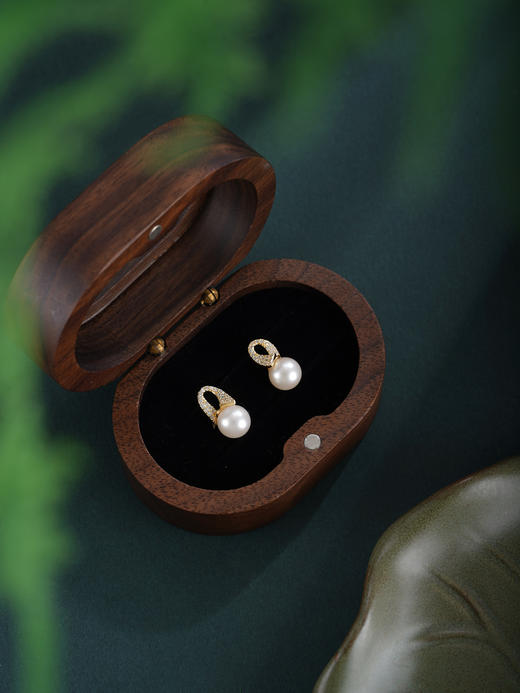 子佩集【温柔守候】银S925珍珠惜王妃耳钉【E4969】双色丝带环形2602 商品图4