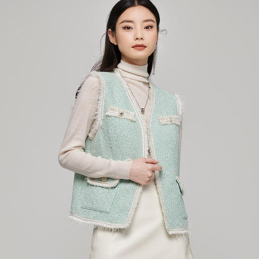 芳外新款香风马甲背心外套百搭显气质上衣8T22CN1342 商品图1