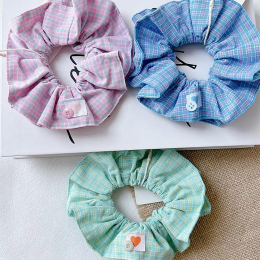 复古格纹布艺大肠发圈-纪念日百货门店同款169647803 商品图0