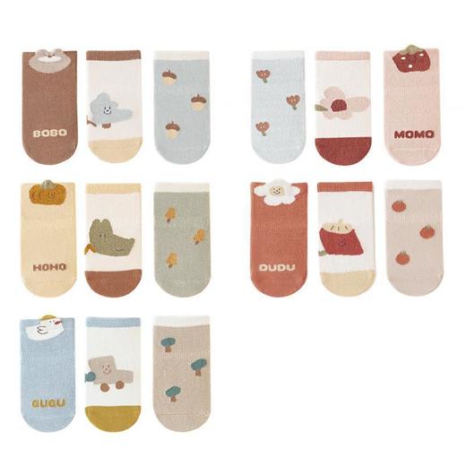 【云优选】BABY YEON三双装精梳棉儿童宝宝中筒袜子 卡通点胶防滑儿童地板袜子A类 商品图4