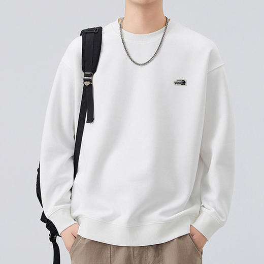 半身缘男装 春季宽松微阔版圆领简约卫衣261212P04510206 商品图0