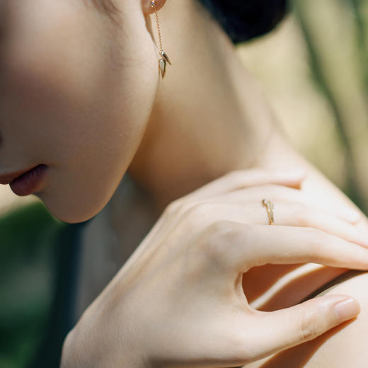 ［东方幸趣］18K金符山石镶钻戒指#篁竹 商品图2