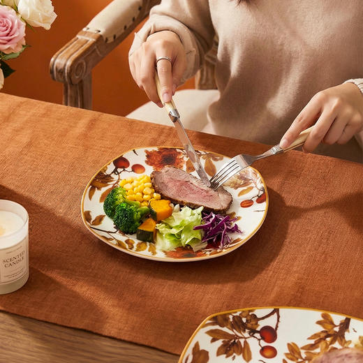 大英博物馆 新巴洛克系列 榴华叠影骨瓷盘 商品图2