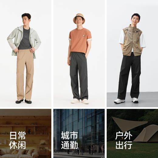 森马休闲裤男夏季弹力宽松直筒工装长裤凉感吸湿速干透湿伞兵裤子 商品图4