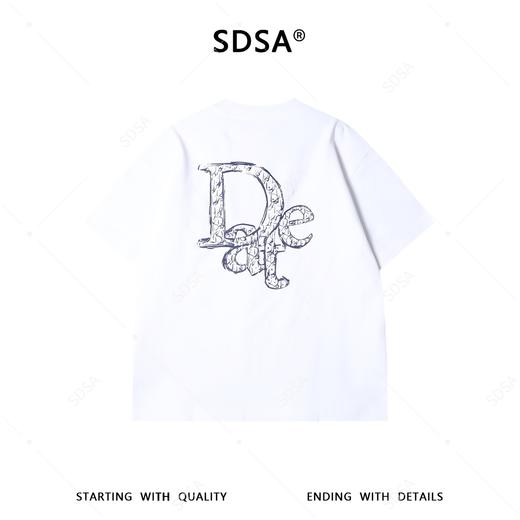 SDSA男装2026新款高贵轻奢撞色印花字母圆领短袖T恤百搭宽松上衣 商品图4