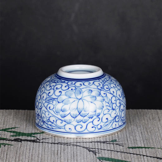 子佩集S990【新荷初绽】摆件【QF001】纯银茶具青花莲花茶杯纯银内胆景德镇手绘2508 商品图2