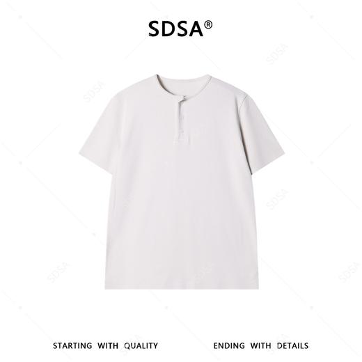 SDSA男装2026新款高贵轻奢韩版简约半纽扣圆领短袖T恤百搭简约潮 商品图0