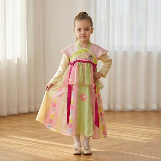 年衣童装汉服裙女童25年秋季新款中式国风改良汉服长袖连衣裙礼服花火虹心汉服裙N1253401D02 商品图1