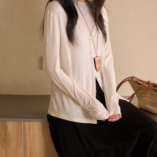 下单7-10天发货！SPLELED 蚕丝羊毛零感开衫 9786 美利奴羊毛+兰精天丝+桑蚕丝 原始质感 清爽透气有垂感 商品图6