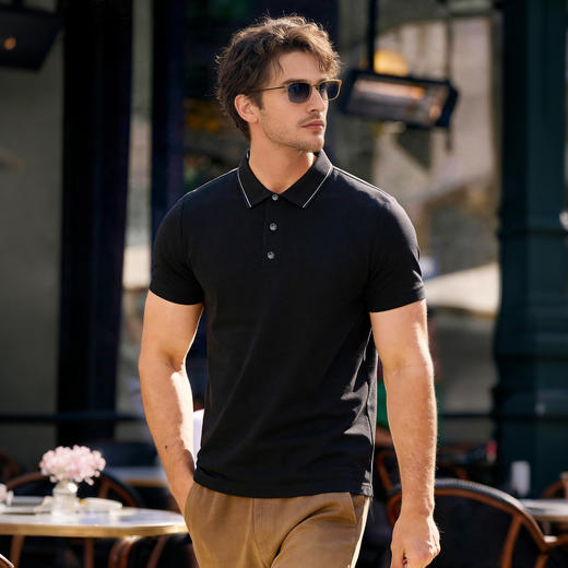 【DKP】大依优型大码男装夏季醋酸短袖POLO衫商务休闲速干无痕上衣T恤 商品图1