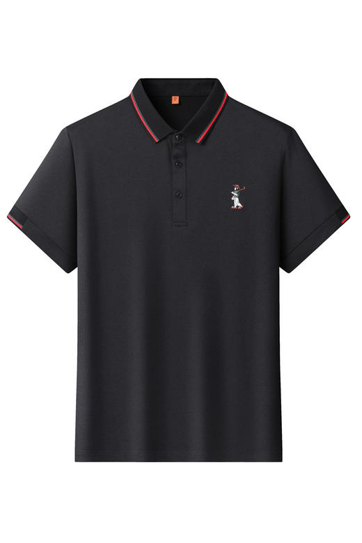 【DWP】大依优型大码男装夏季冰丝短袖POLO衫商务休闲拼色百搭上衣T恤 商品图5