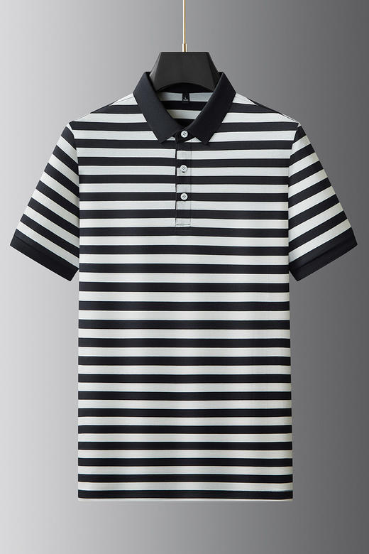 【DKP】大依优型大码男装夏季条纹短袖POLO衫商务休闲弹力棉质上衣T恤 商品图5