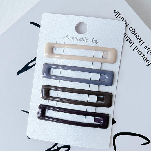 简约基础滴油组合夹组合发夹（4个）-纪念日百货门店同款166343610 商品图2