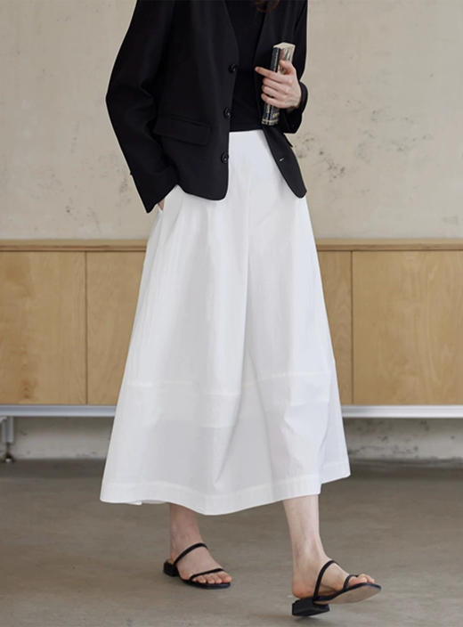 爆款3-7天发货！cosAcosB春夏液氨棉八片立裁花苞a字半裙3390 商品图3