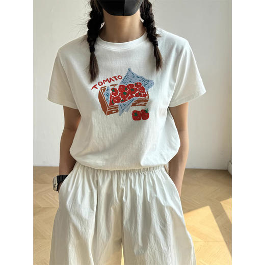 【重磅100棉！韩系百搭T恤 】重磅纯棉大码短袖 女夏季宽松显瘦T恤 韩系勤正肩圆领休闲打底上衣 商品图2