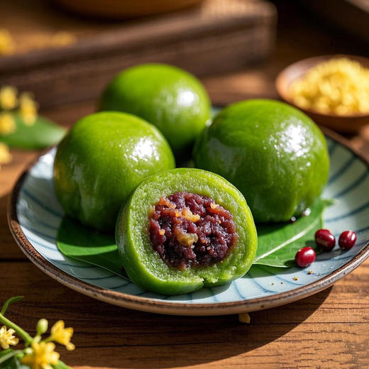 【春天限定！软糯Q弹好青团】皮薄馅多，口口享受，蛋黄肉松手工网红零食清明果糯米糕点 商品图4