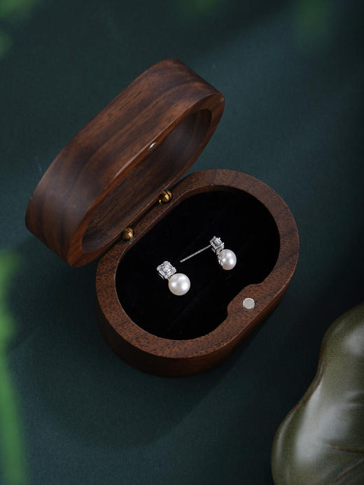 子佩集【方圆栖光】银S925珍珠惜王妃耳钉【E4892】双色方块2602 商品图7