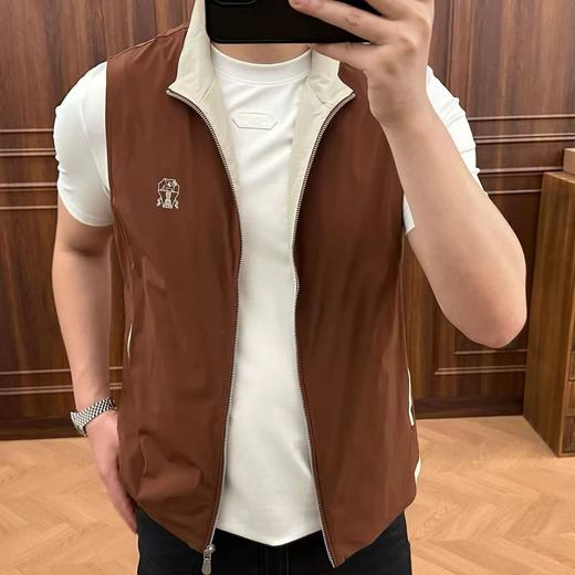 意式老钱风男装春夏薄款男士户外速干透气立领运动休闲马甲   YH-77049 商品图4